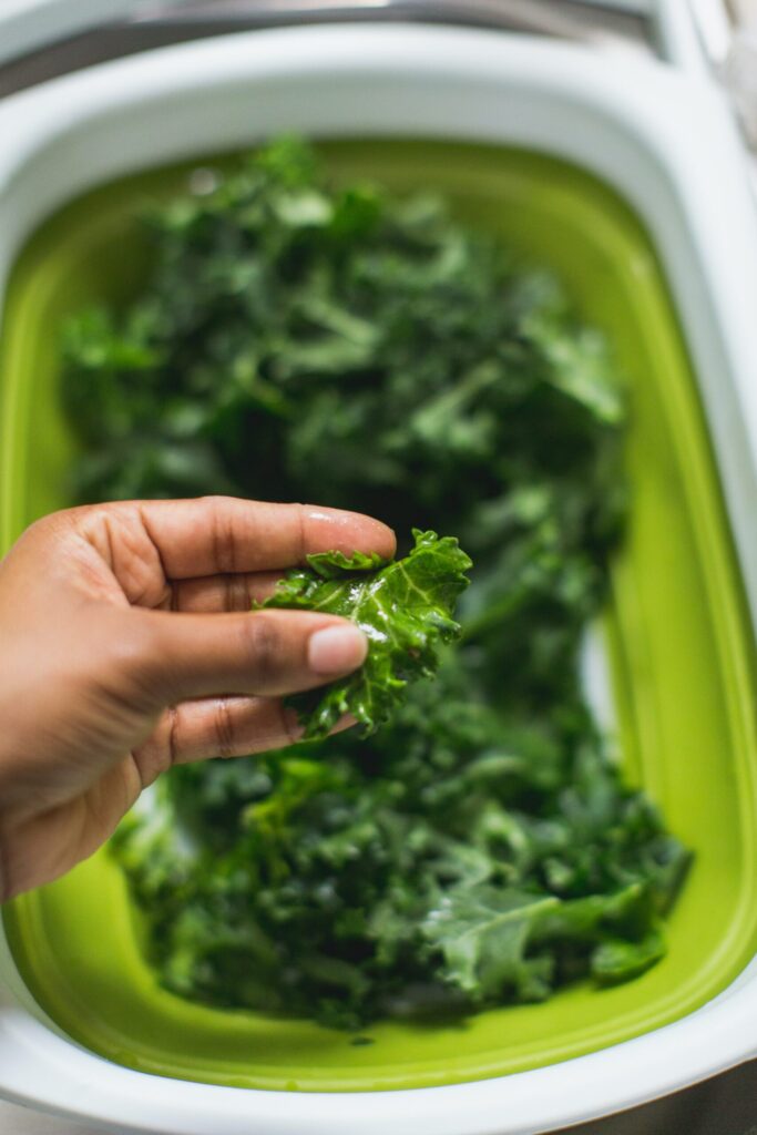 massage the kale with hands