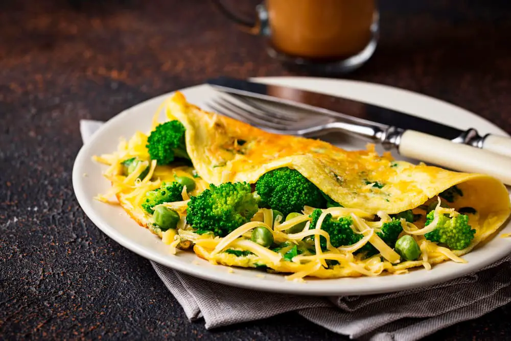 Broccoli cheese omelet