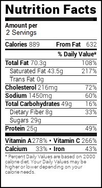 spinach lasagana nutrition facts