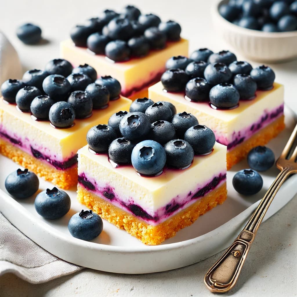 no bake bluberries cheese cake bars