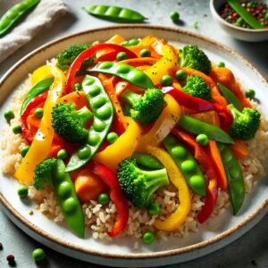 Rainbow Vegetable Stir-Fry with Brown Rice