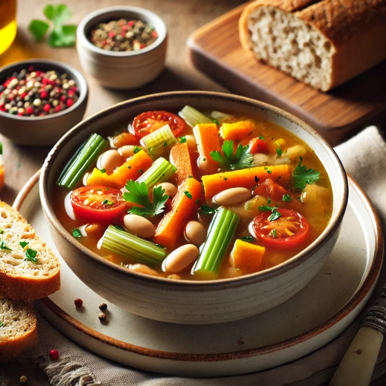 Vegetable and Bean Soup with Whole-grain Bread