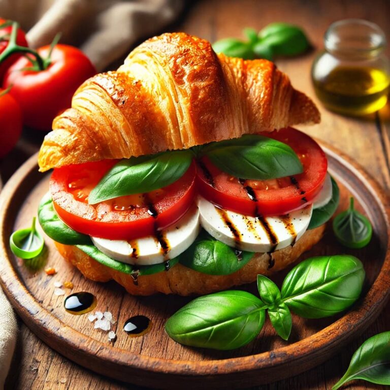 Caprese Croissant Breakfast Sandwich