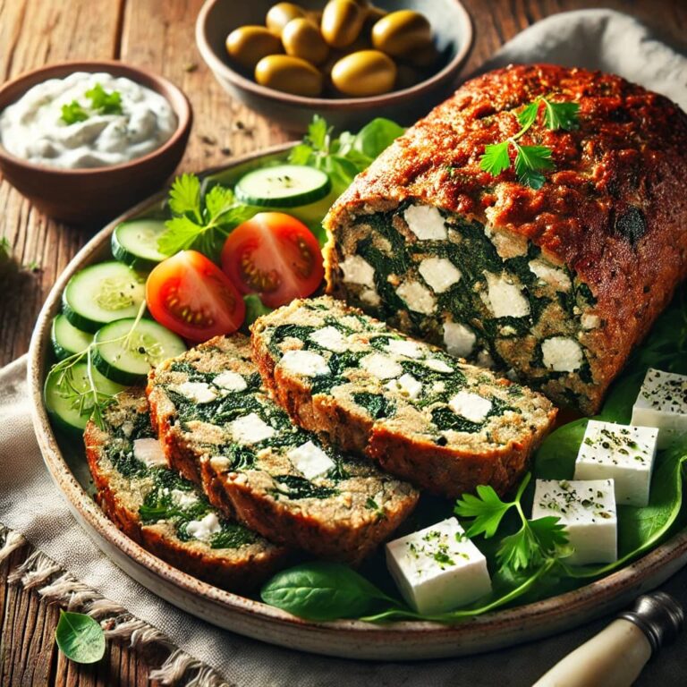 Greek Meatloaf with Feta and Spinach